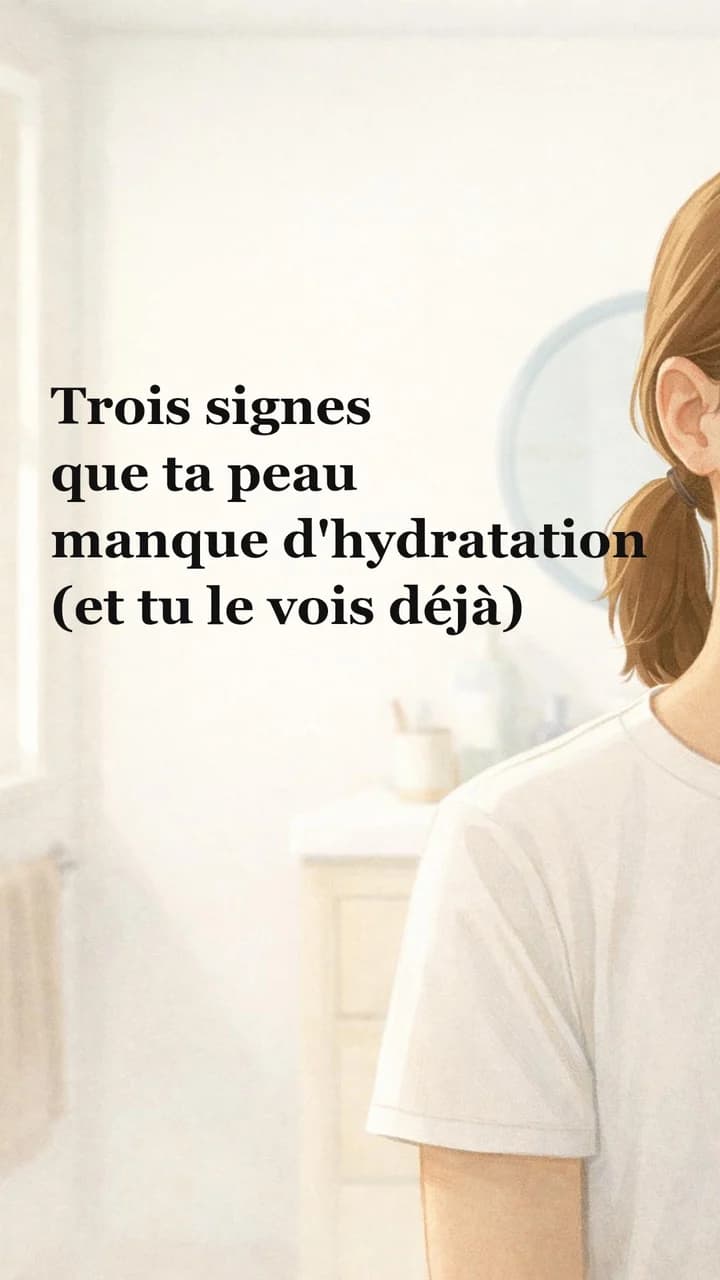 Affiche : Trois signes que ta peau manque d’hydratation.