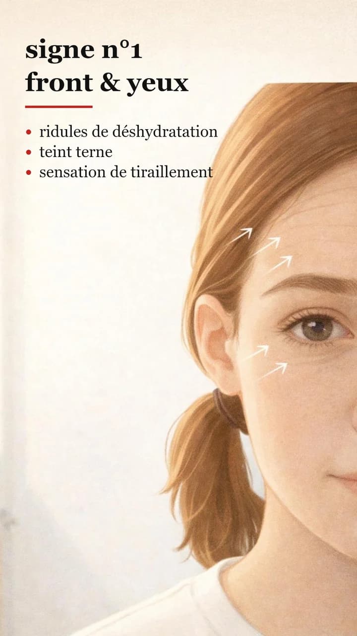 Premier signe, front et yeux, affiche illustrée.
